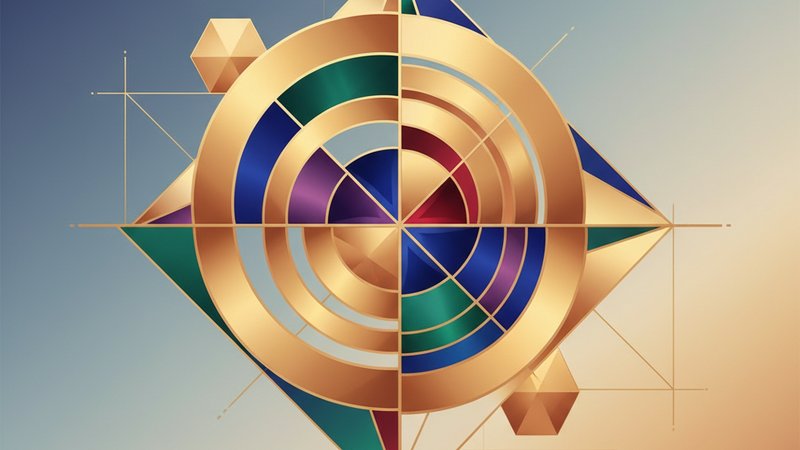 Современные золотые ювелирные изделия геометрических форм, иллюстрация для блога о стиле 2026 года.